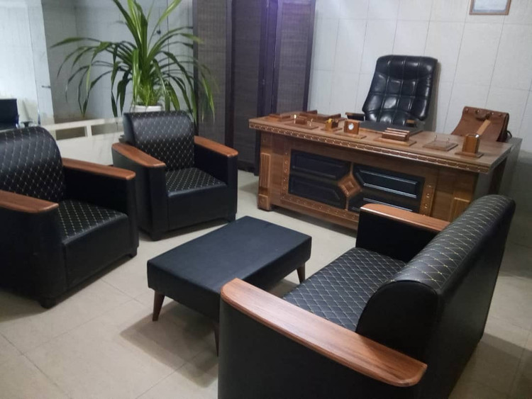 مبل اداری نیم ست مدل اطلس گلدوزی دسته وکیوم گلدوزی هانی
